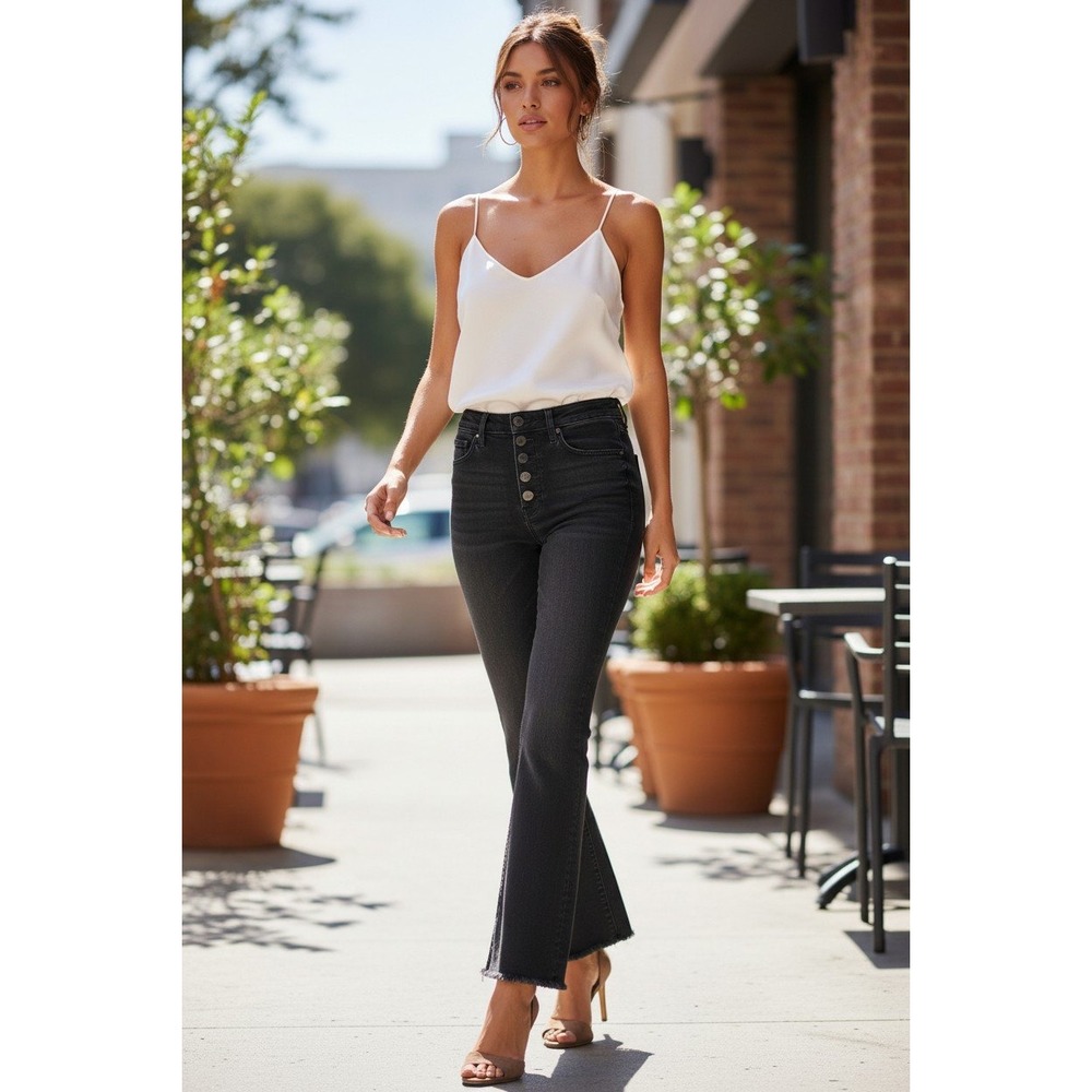 MOTHER Pixie Dazzler Ankle Fray Night Shadow Grey Button Fly Jean 27x27 USA $238